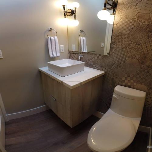  | Powder room renovation job in Langley, British Columbia | Bathroom Renovations 